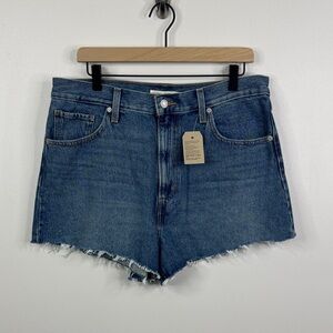 Levi's High Waisted Mom Cutoff Shorts Women's 32 Blue Denim NWOT Distressed